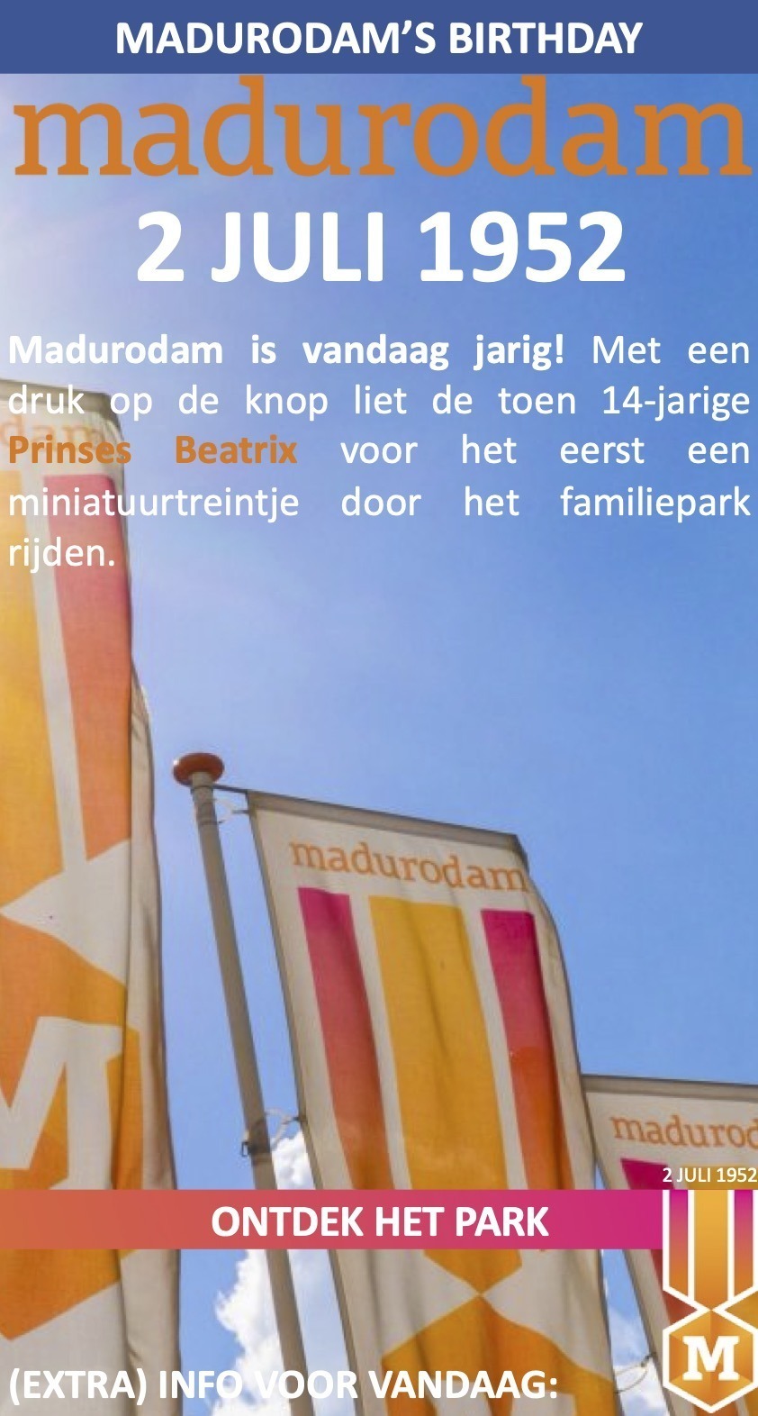 Madurodam Opening 2 juli 1952 Prinses Beatrix