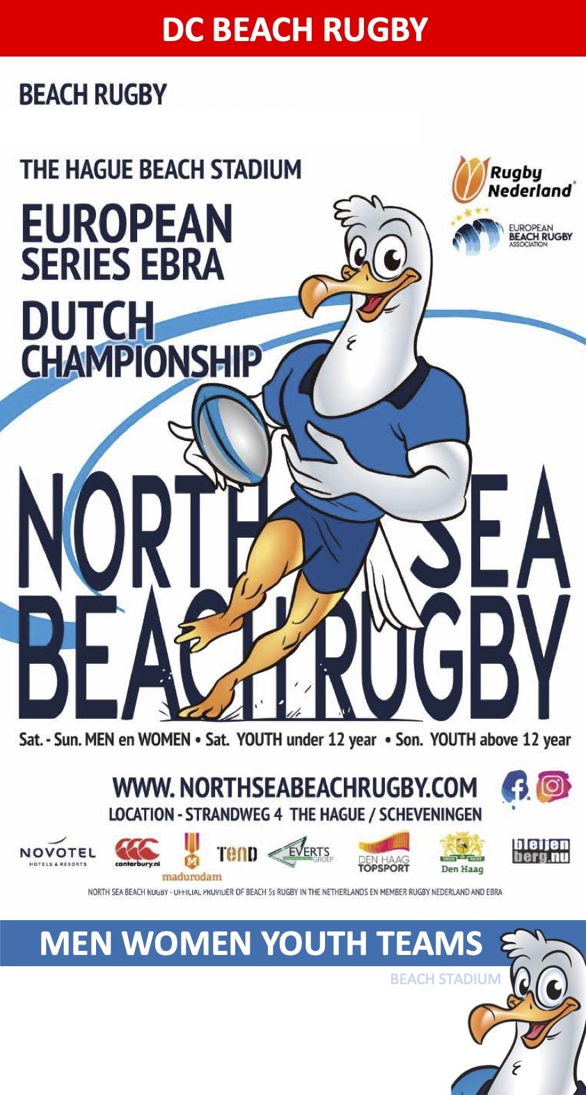 North Sea Beach Rugby 19 en 20 juni 2021 Scheveningen EBRA
