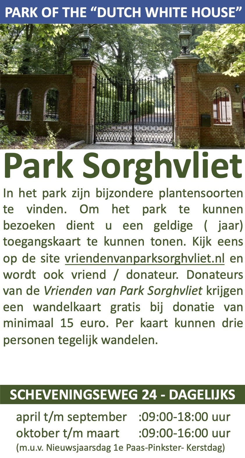 Park Sorghvliet Scheveningen Catshuis