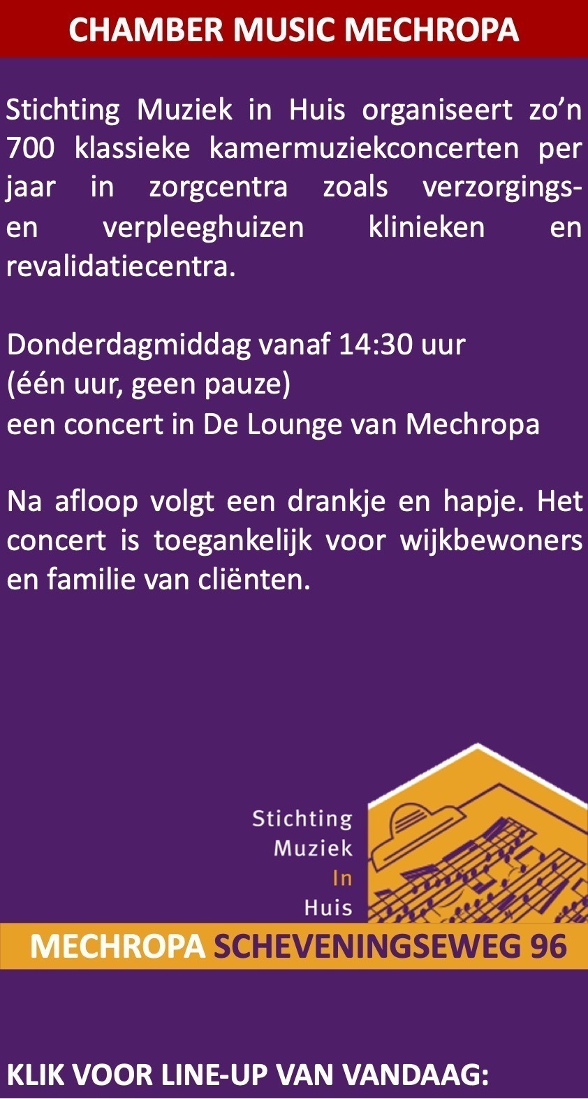Stichting Muziek in Huiscare for Jazz MiH Concertagenda Scheveningen