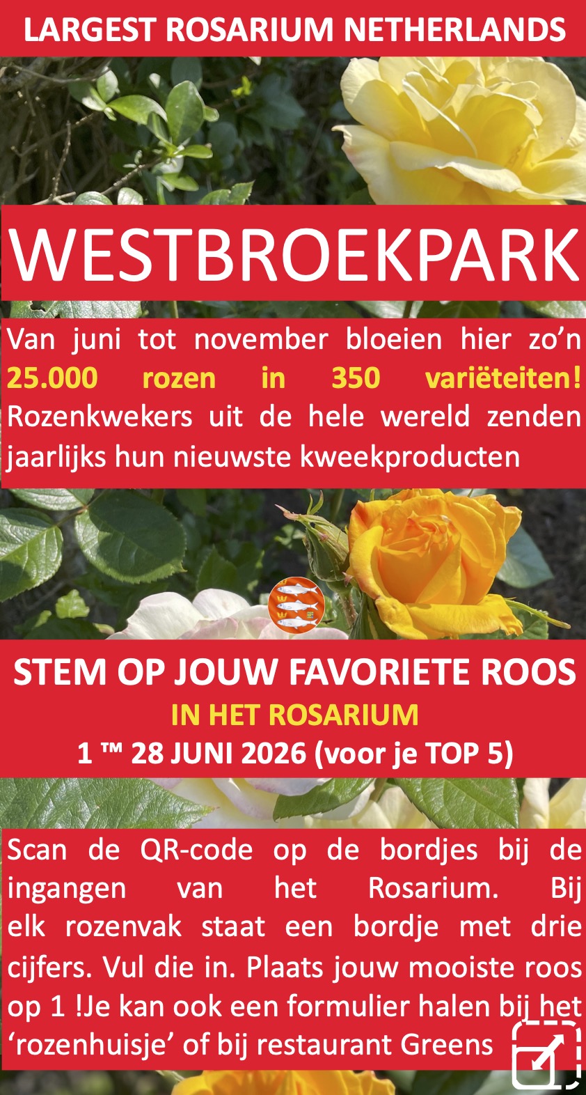 WestBroekPark Stem op jouw favoriete roos Scheveningen