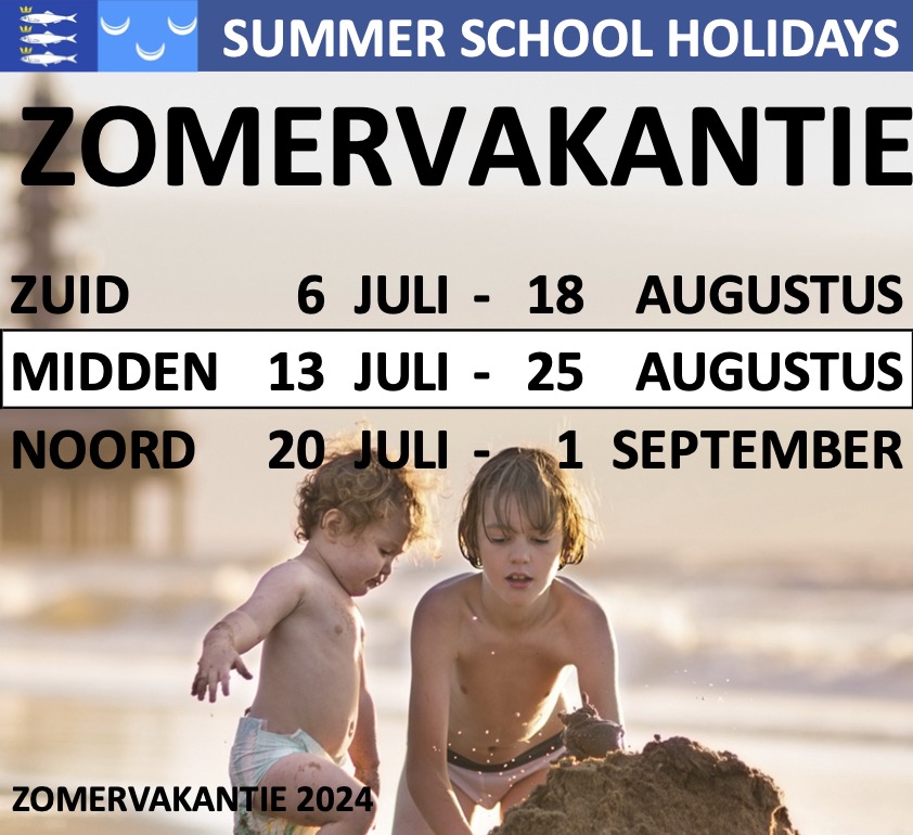 Zomervakantie 6 juli t/m 1 september 2024 Wassenaar en Scheveningen