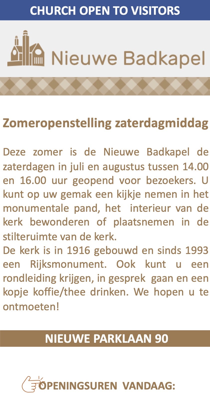 Nieuwe Badkapel Zaterdagse opening