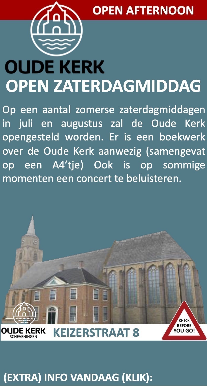 Open zaterdagmiddag Oude Kerk Scheveningen