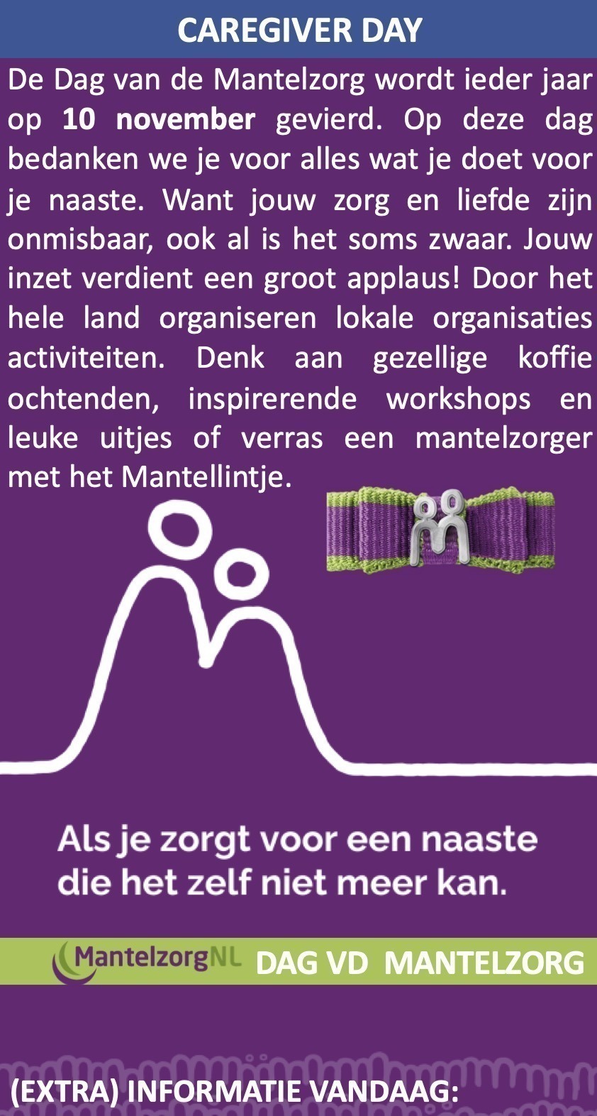 DAG van de Mantelzorg 10 november