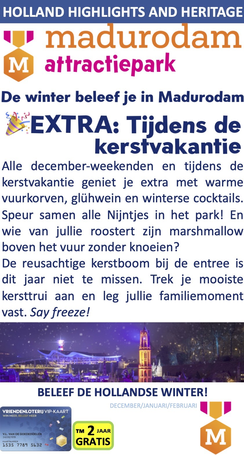 Madurodam Attractiepark Kerstvakantie Winter 1212 Scheveningen Holland Highlights Heritage