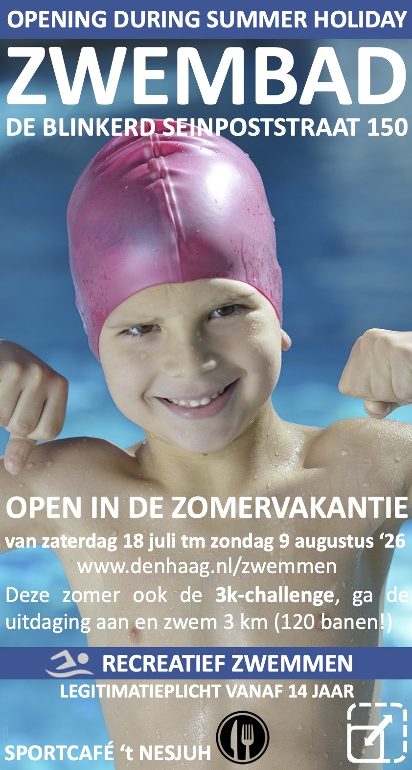 Vrij Zwemmen ZOMERVAKANTIE Zwembad De Blinkerd Scheveningen
