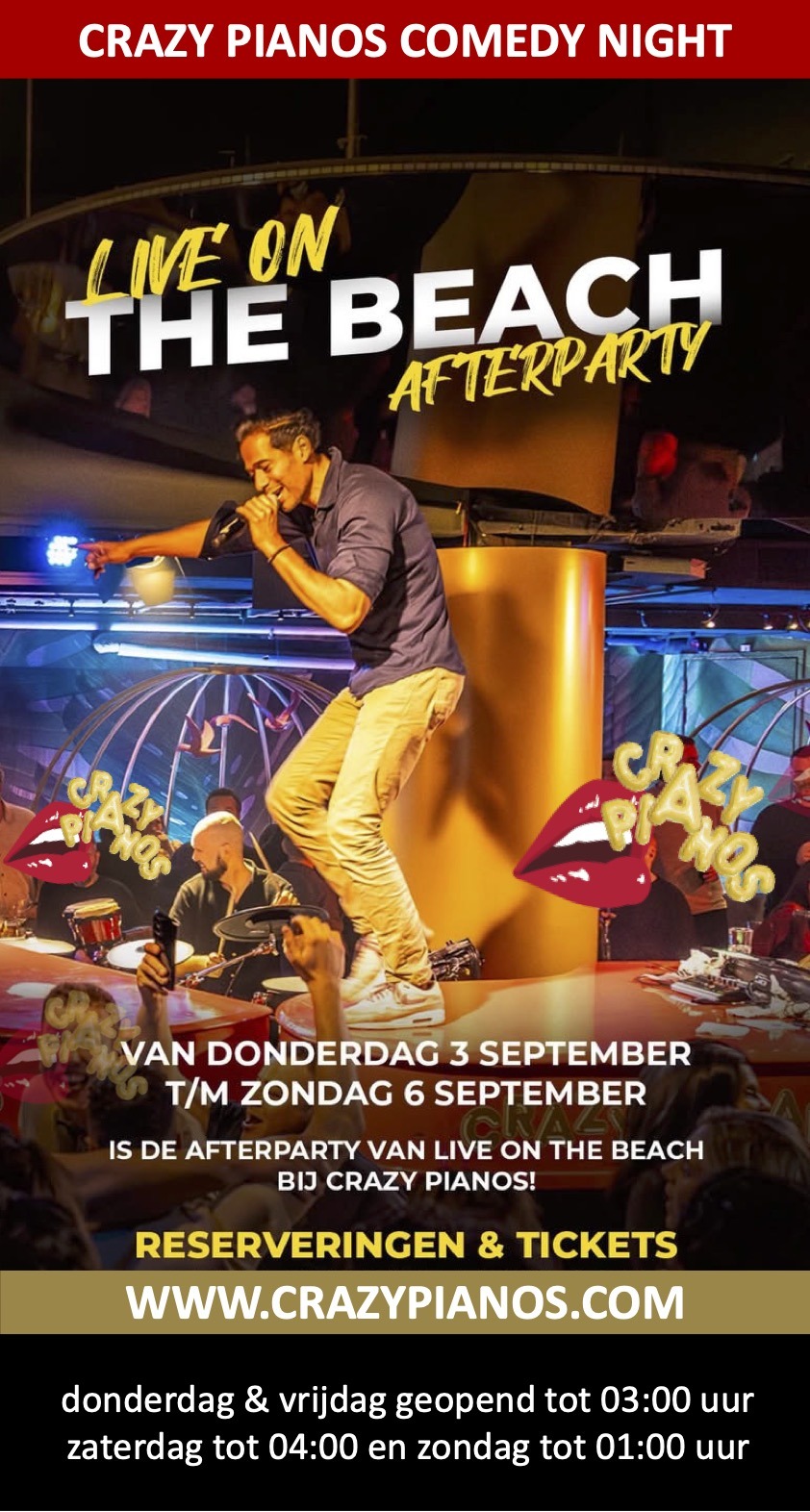 Crazy Pianos Live on the Beach Afterparty Boulevard Scheveningen