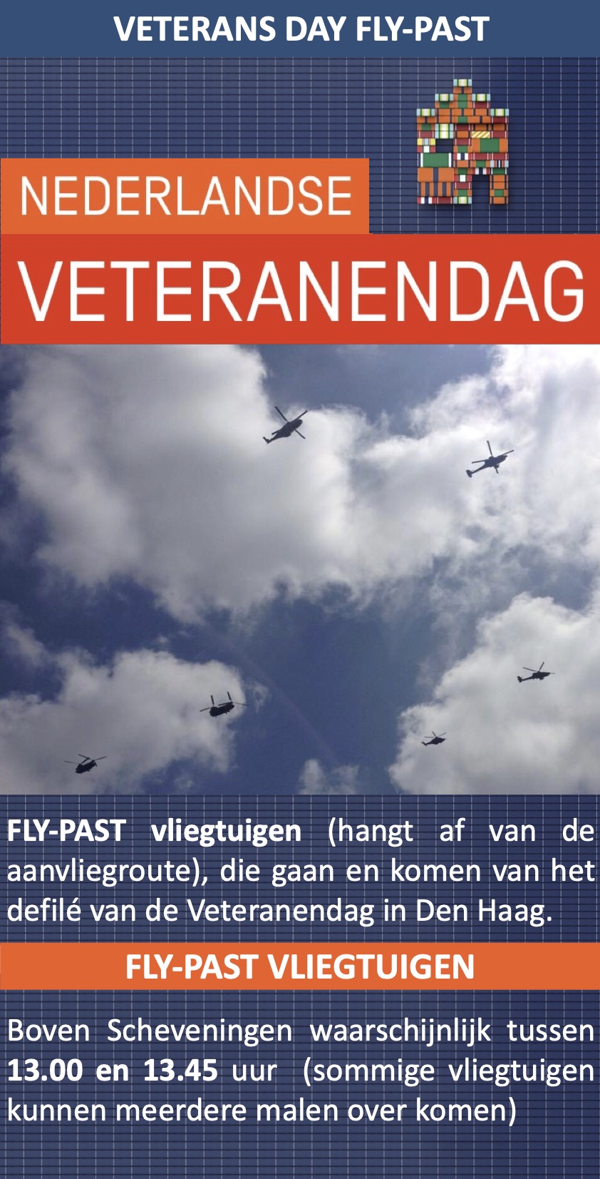 Fly-past van de vliegtuigen van het Defilé in Den Haag