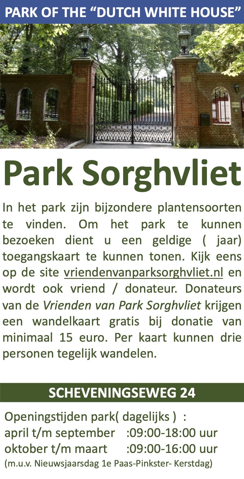 Park Sorghvliet Scheveningen Catshuis