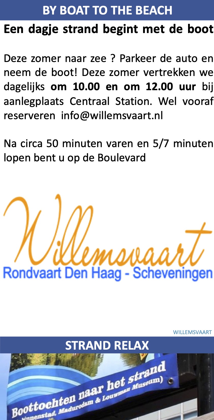 Willemsvaart Rondvaarten Den Haag Scheveningen