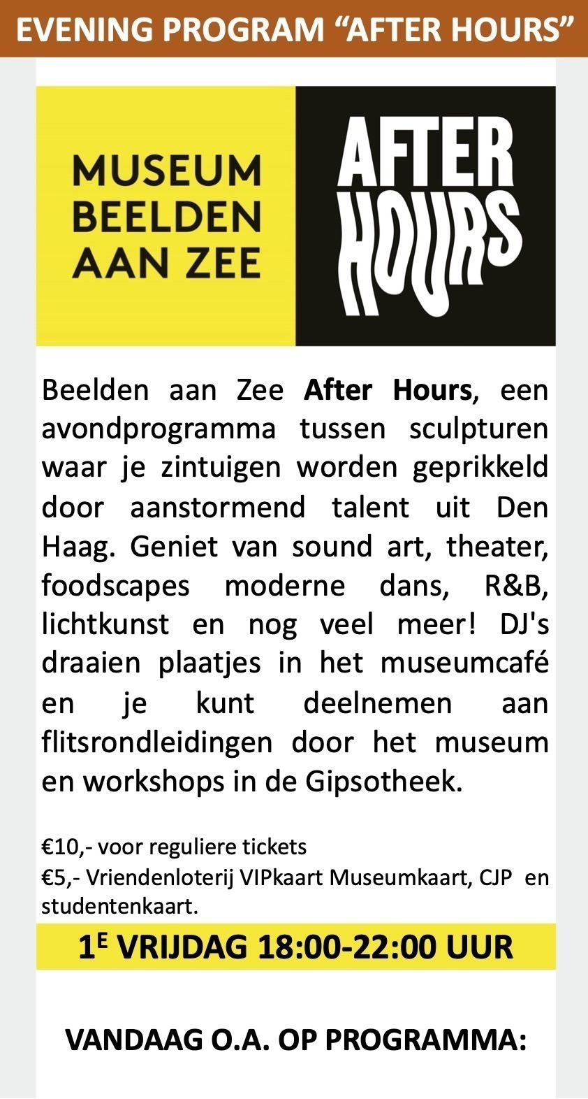 AFTER HOURS Museum Beelden aan Zee BaZ Scheveningen