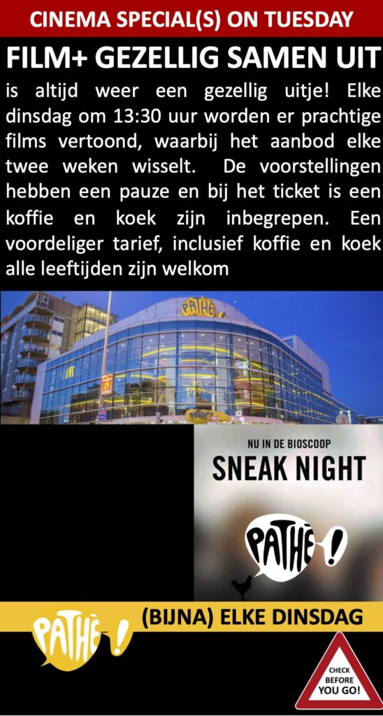 Iedere dinsdag 50plus BIOS en Sneak Preview gezellig samen uit!