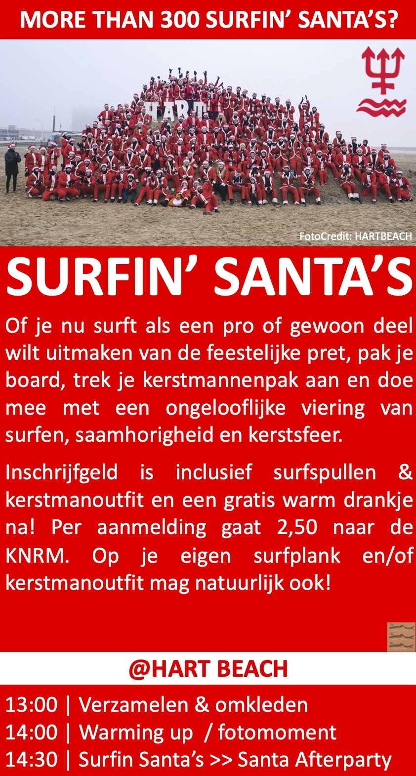 Surfing Santa's Hart Beach Scheveningen