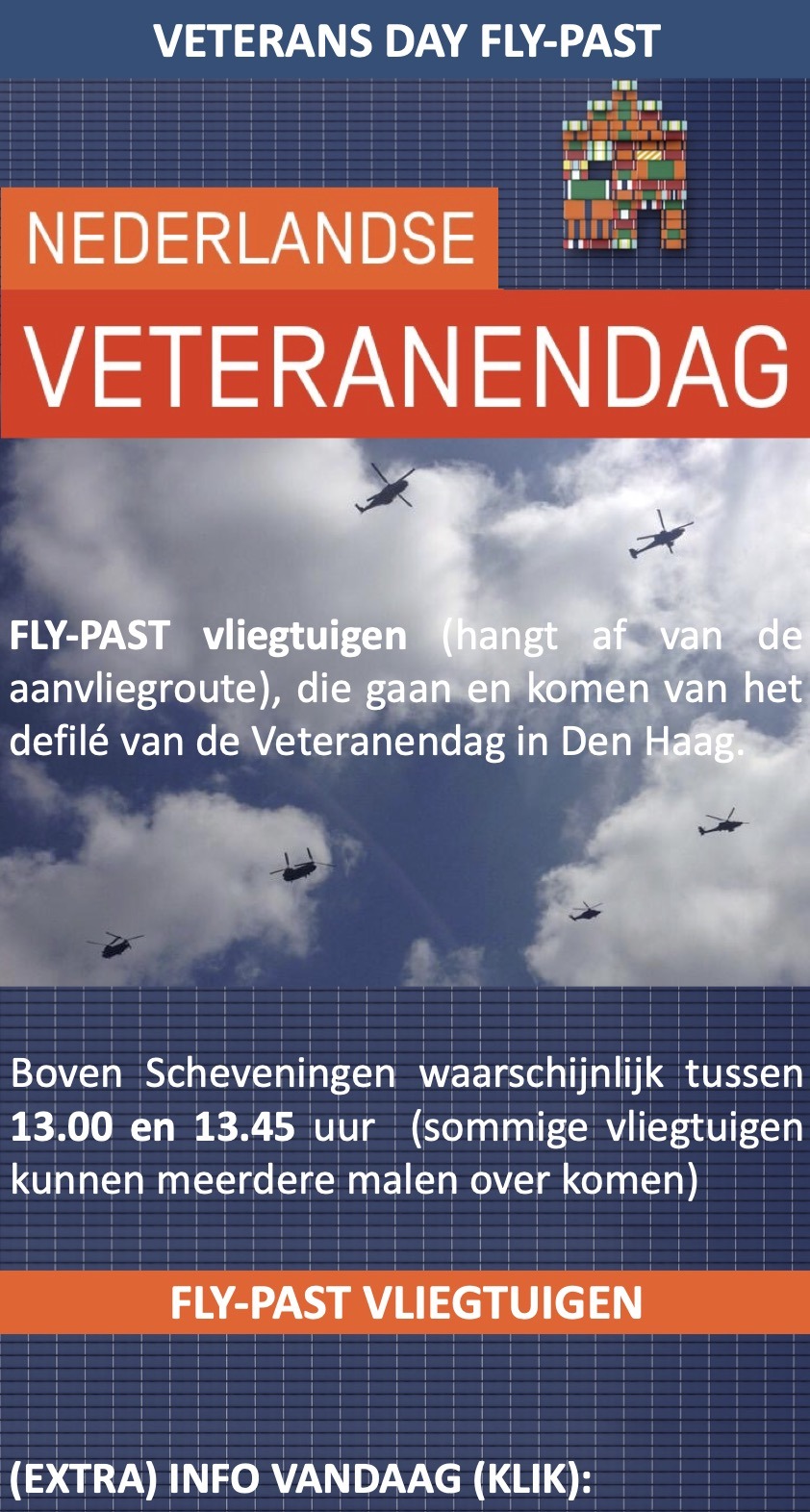Fly-past van de vliegtuigen van het Defilé in Den Haag