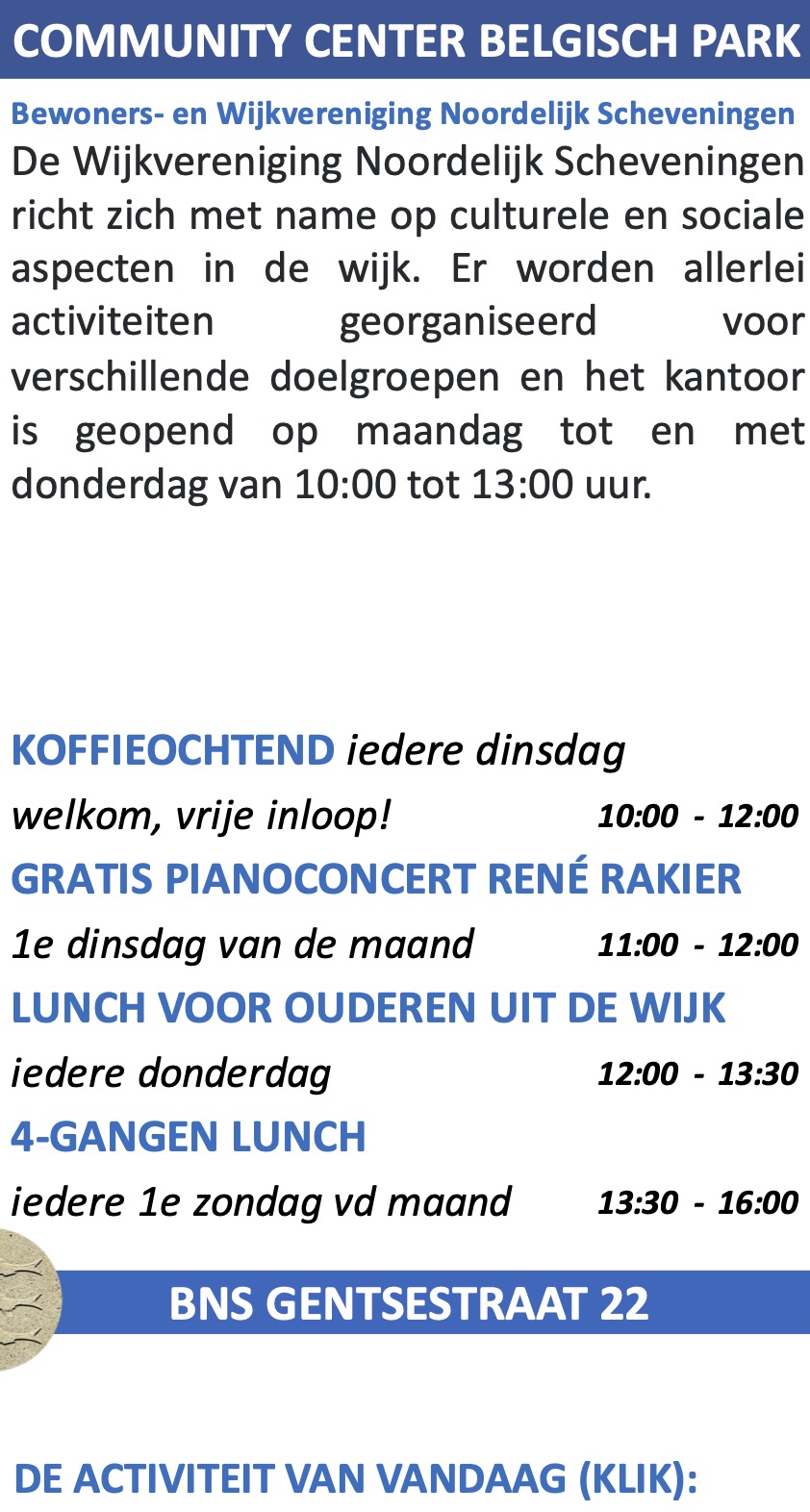 Dinsdag Lunch pianoconcert Rene Rakier @ Wijkwinkel Gentsestraat 22a tussen 12 en 13 uur. Entree gratis.