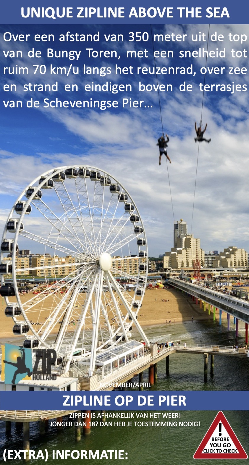 ZipLine op De Pier Boulevard Scheveningen nov ™ maart