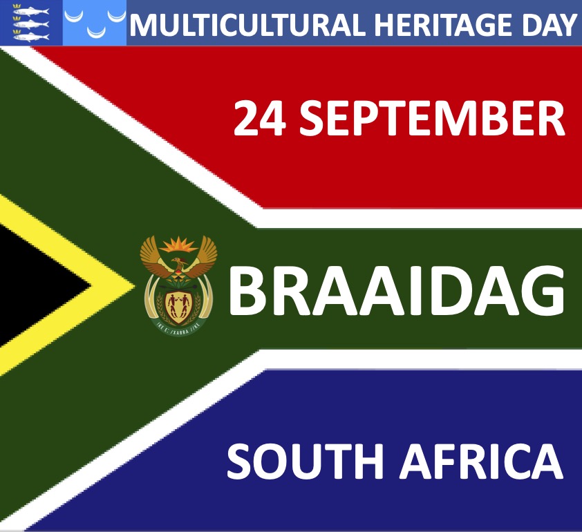Vlag Zuid-Afrika nationale Braaidag Heritage Day Scheveningen