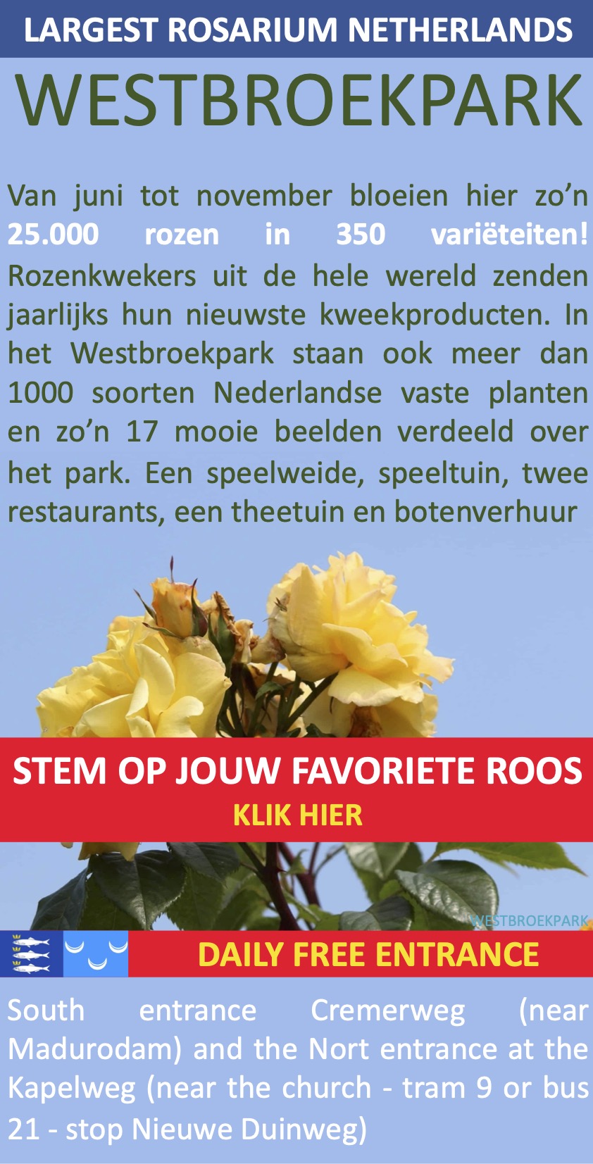 WestBroekPark Stem op jouw favoriete roos Scheveningen
