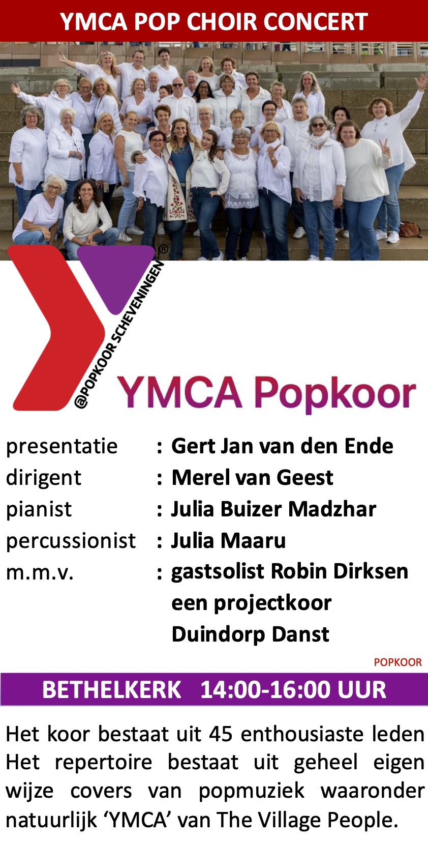 YMCA Popkoor Concert Scheveningen Pop Choir