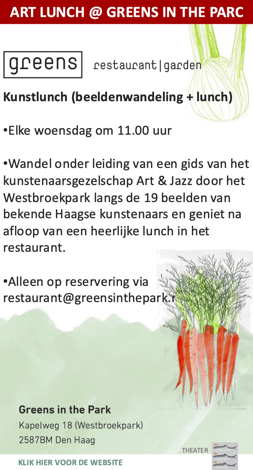 Kunstlunch Art&Jazz @ Greens in the Park Scheveningen