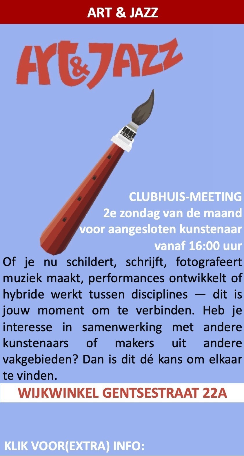 Art & Jazz Cluhuis Meeting Wijkwinkel Scheveningen