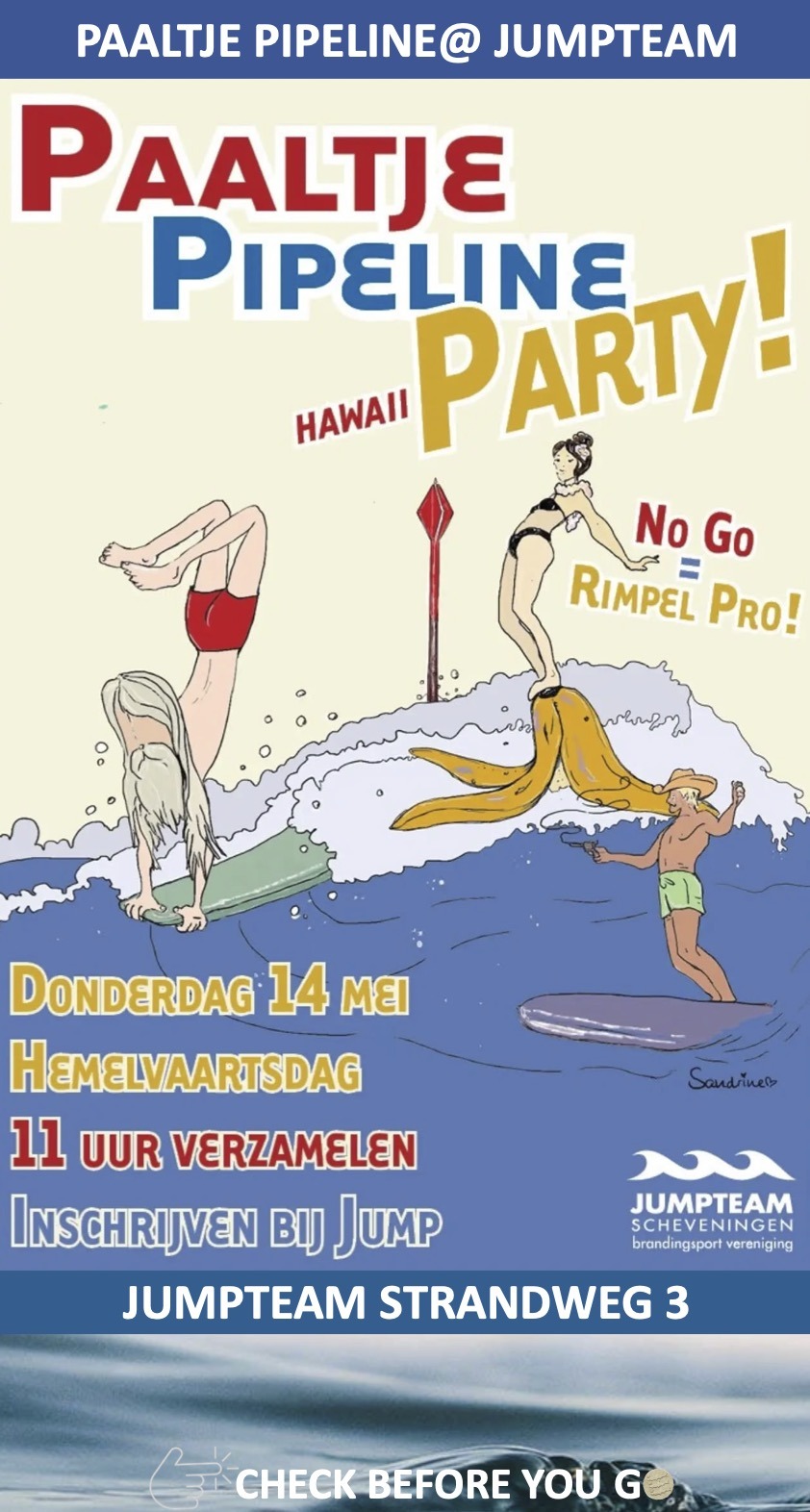 Paaltje Pipeline Hawaï Party Jumpteam Scheveningen