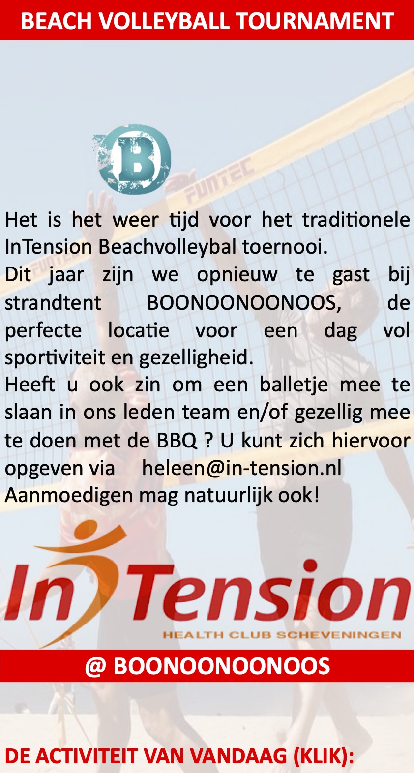 InTension Health Club BeachVolleybalToernooi Boonoonoonoos